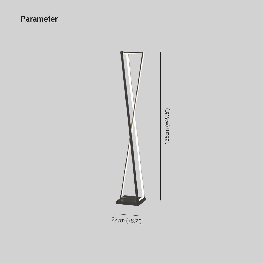 Edge floor-lamp diagram marking 126 cm overall height and a 22 cm span along one side of the base