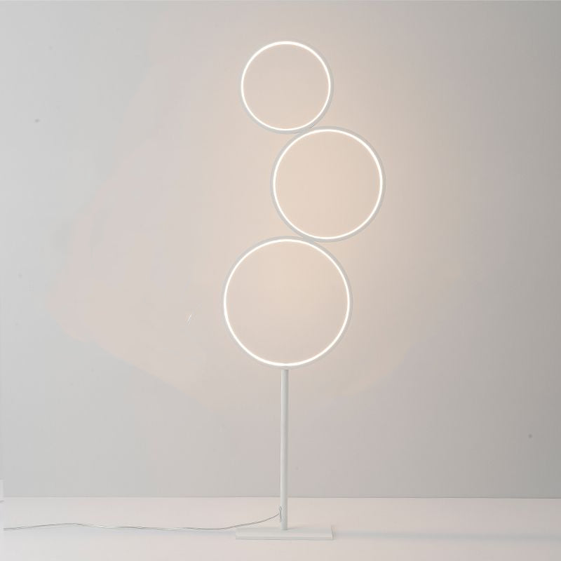 Arisha Nordic Modern Ring Floor Lamp, Black/White - Cueteks