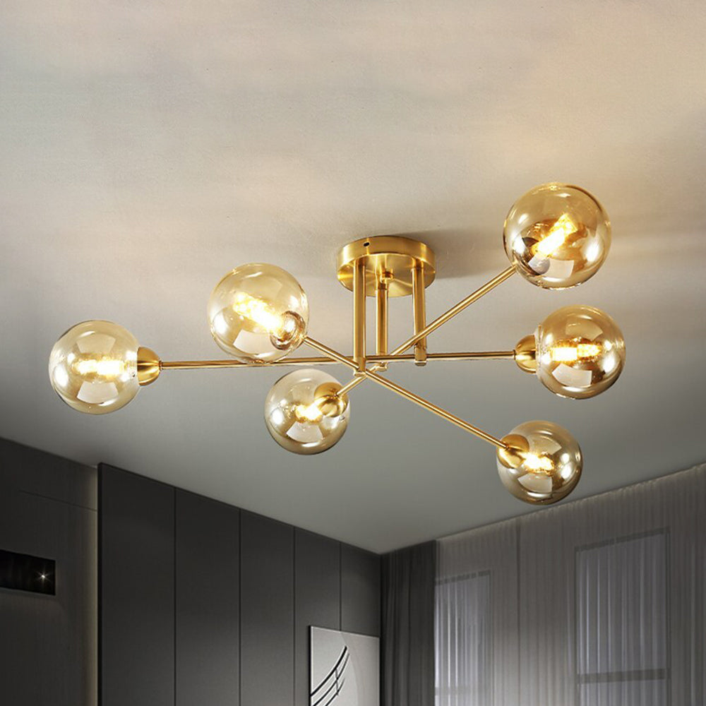 Valentina Industrial Glass Globe Chandelier LED, 6 Style - Cueteks