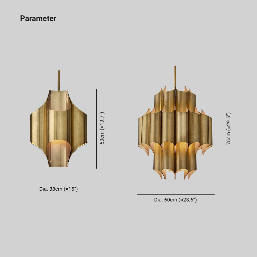 Evette Simple Retro Creative Chandelier Brass Metal Bedroom - Cueteks