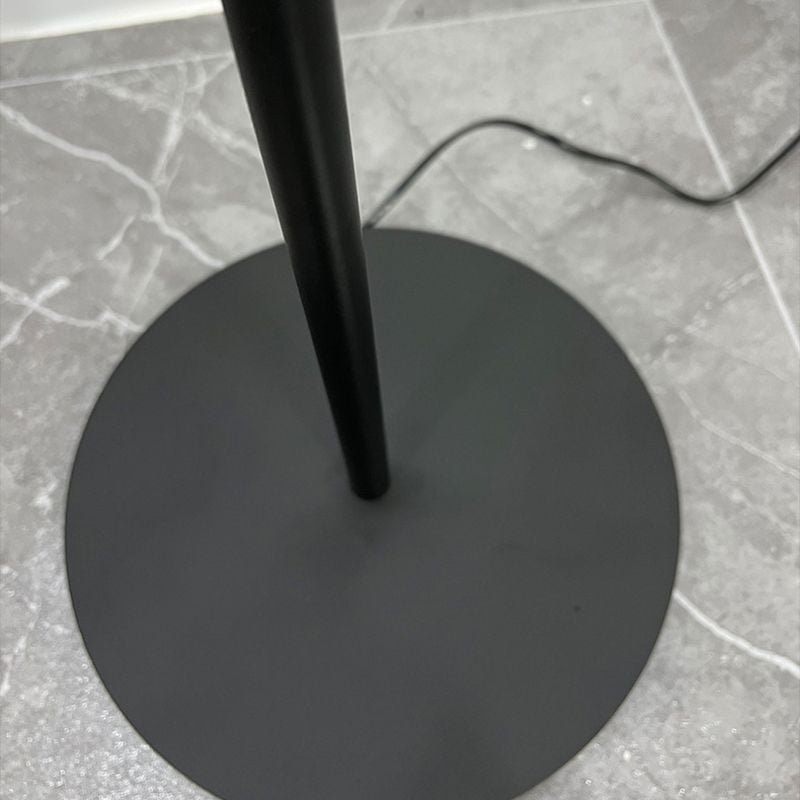 Salgado Modern Geometric Metal Glass Floor Lamp, Black/Amber - Cueteks