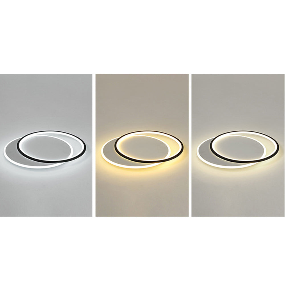 Round Quinn light in three original panels showing cool-looking, warm-looking and neutral-looking illumination.