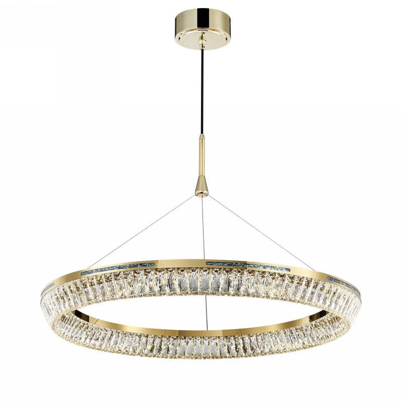 Marilyn Modern Luxury Crystal Gold Chandelier, Tri-Circle - Cueteks