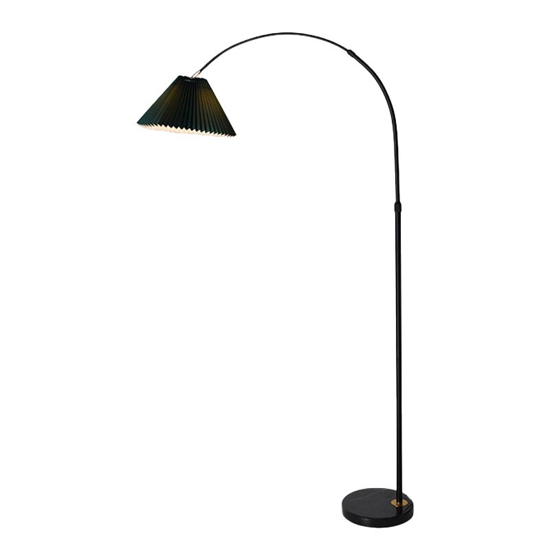 Eryn Floor Lamp Pleated Arc Nordic/Modern, Metal/Fabric, Multi-color, Study - Cueteks