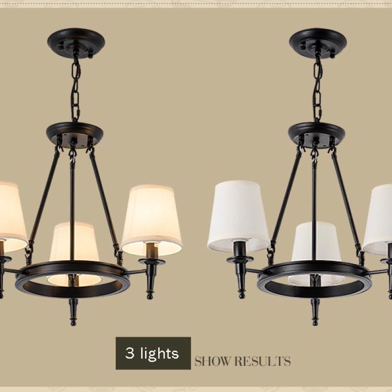 Alessio Vintage Ring Metal/Fabric Chandelier, Black/Copper - Cueteks