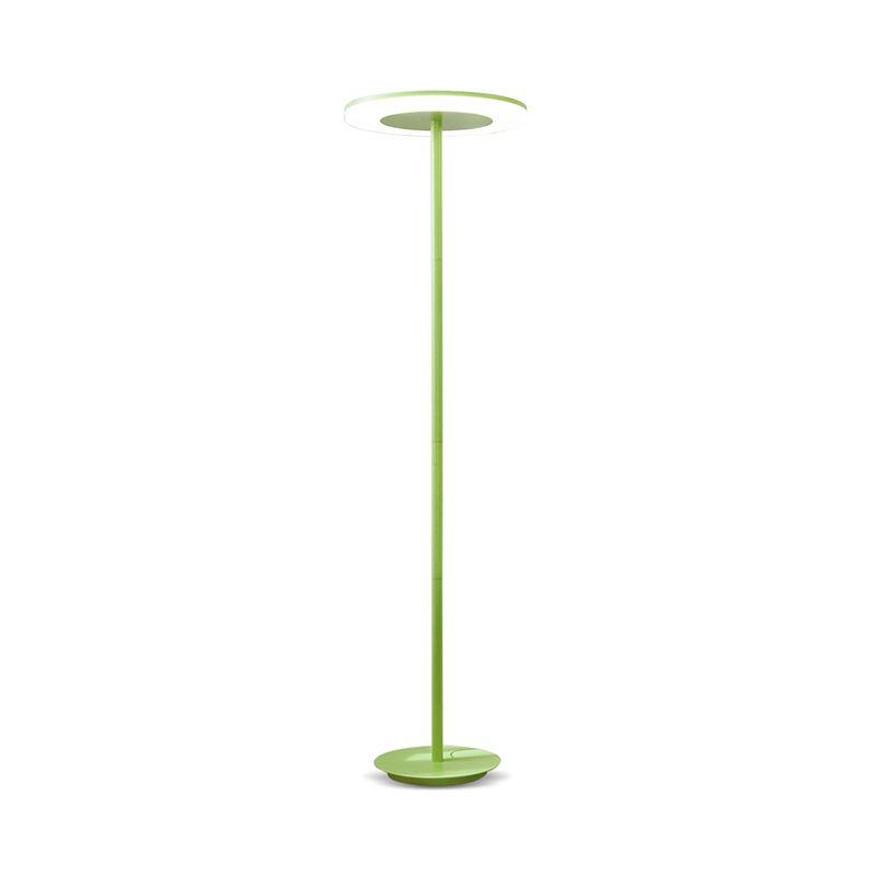 Morandi green floor lamp with bright circular underside