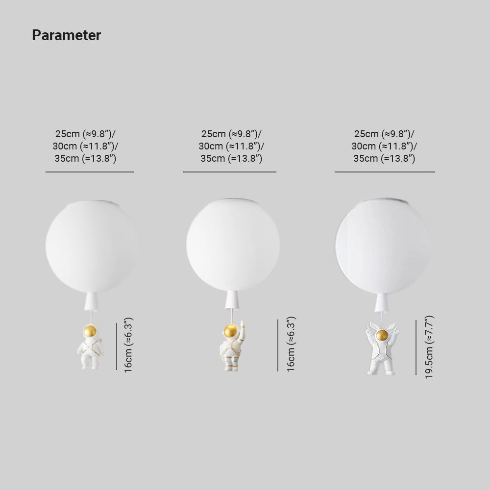 Fateh diagram: globe diameters 25, 30 and 35 cm; seated and one-arm-up figures 16 cm high, both-arms-up figure 19.5 cm high.