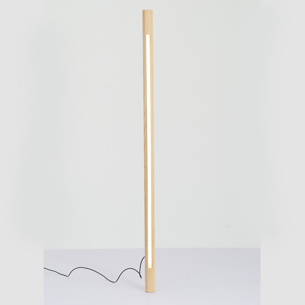 Ozawa Minimalist Linear Floor Lamp, Wood/Acrylic, Living Room - Cueteks