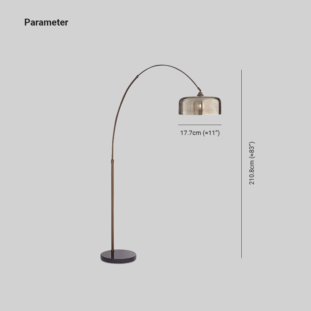 Salgado Modern Arch Cylinder Metal Floor Lamp, Black - Cueteks