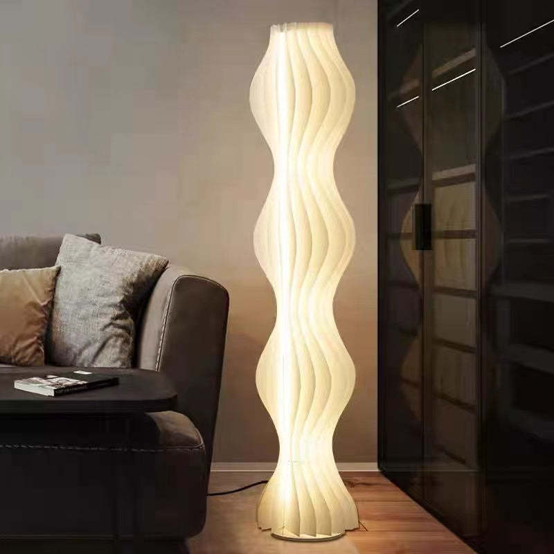 Salgado Artistic Pleated Acrylic Floor Lamp White - Cueteks
