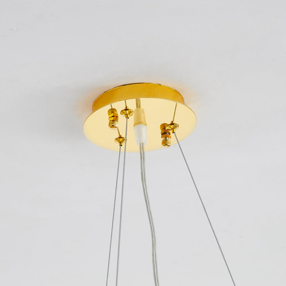 Marilyn Contemporary Gold Glass Crystal Chandelier - Cueteks
