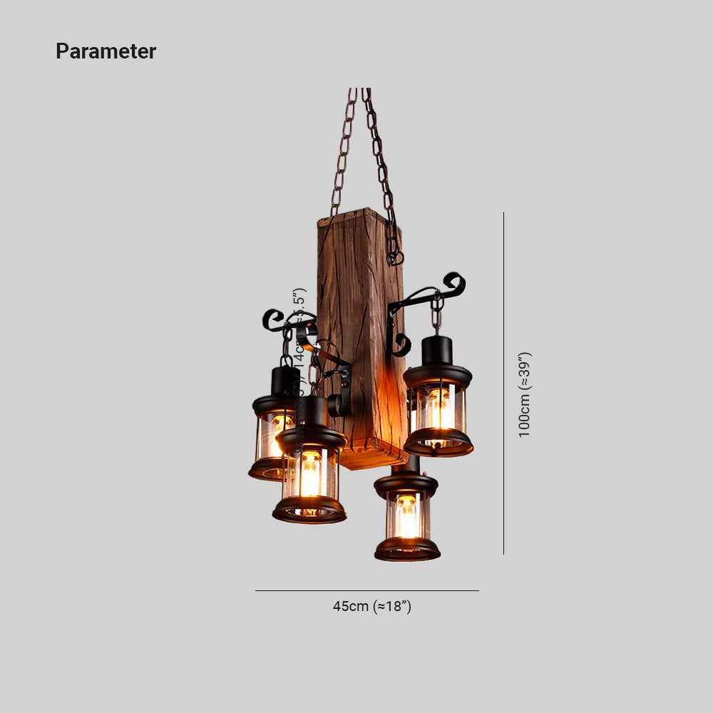Austin Industrial Lantern Glass/Metal Pendant Light, Black - Cueteks