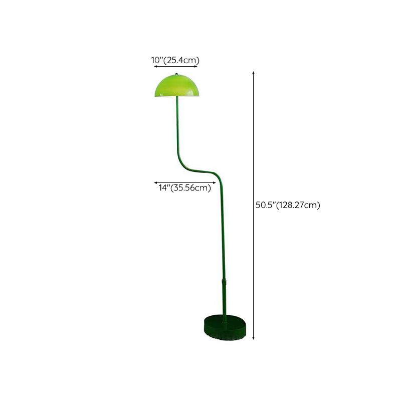 Salgado Floor Lamp Mushroom Middle Ancient, Arc Metal, Green, Dining Room - Cueteks