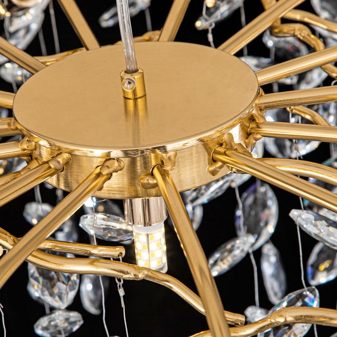 Marilyn Contemporary Gold Glass Crystal Chandelier - Cueteks