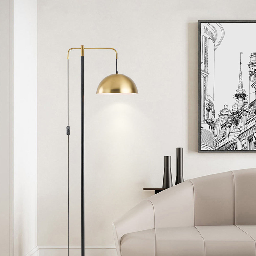 Carins Minimalist Geometric Marble Base/Metal Floor Lamp - Cueteks