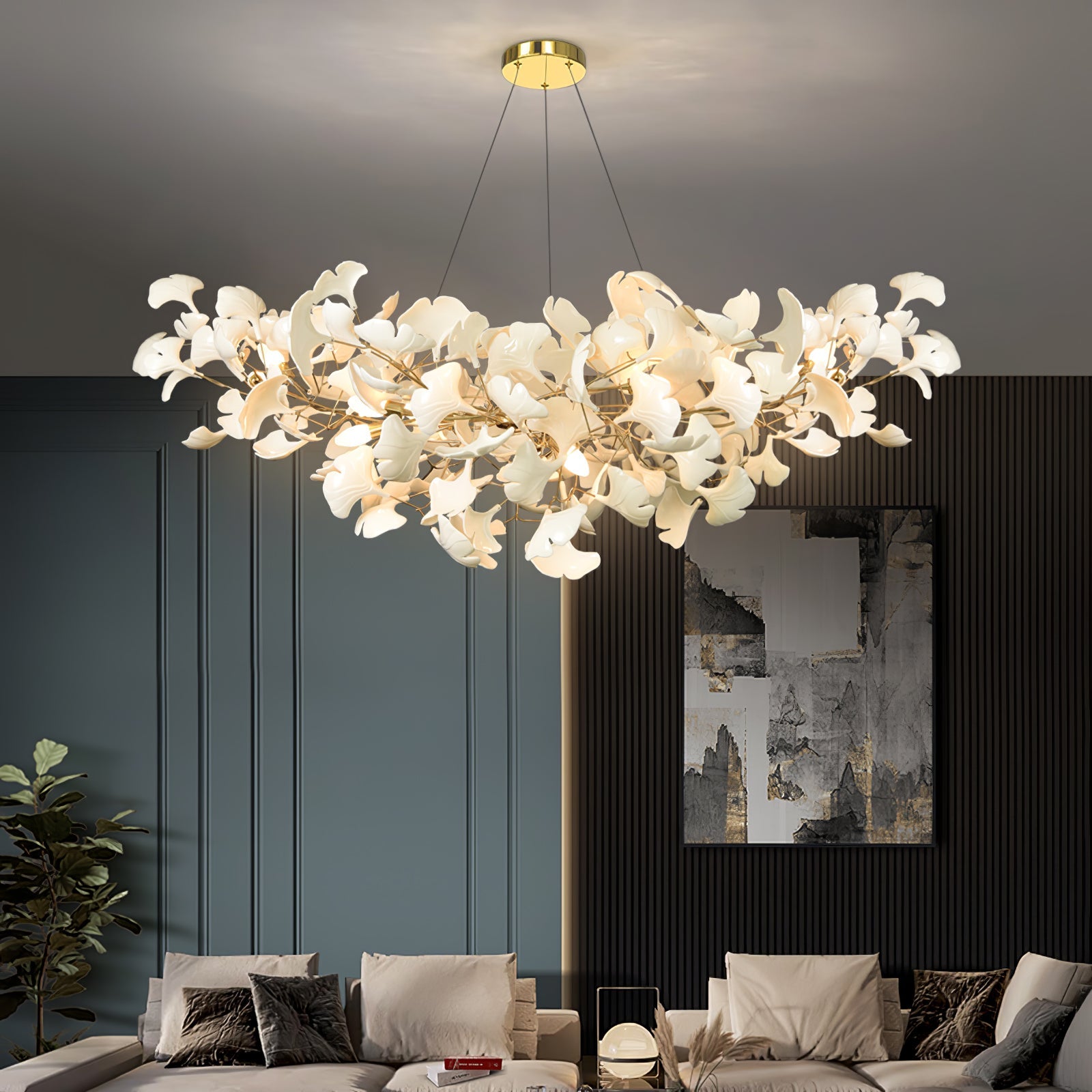 Olivia Modern Luxury Gold Entryway Chandelier Metal/Ceramics Living Room - Cueteks