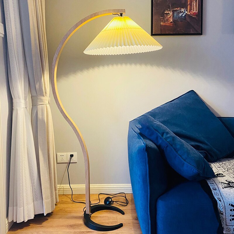 Ozawa Unique LED Beige Floor Lamp Wood/Metal Bedroom/Living Room - Cueteks