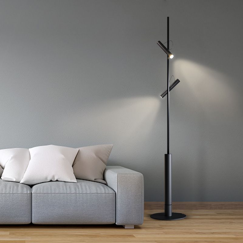 Freja Modern Linear double head Metal Silica Gel Floor Lamp - Cueteks