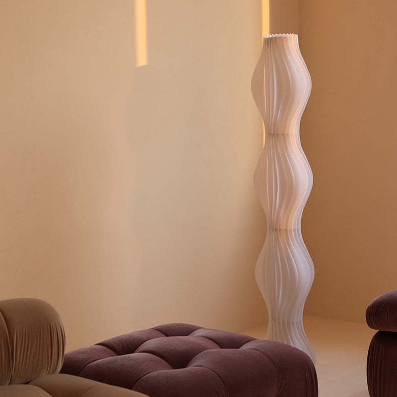 Salgado Artistic Pleated Acrylic Floor Lamp White - Cueteks