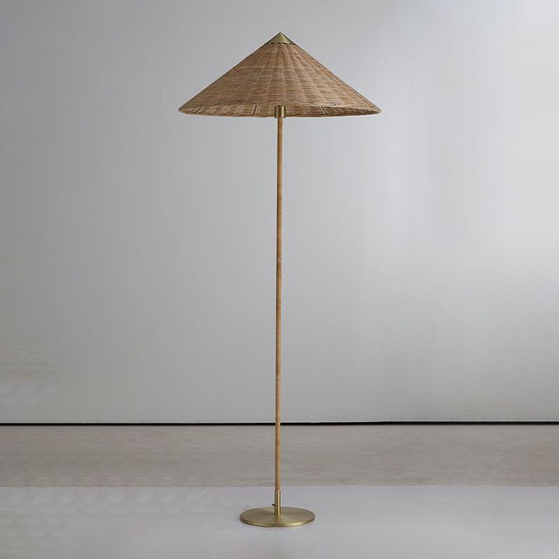 Muto Modern Metal Fabric Rattan Floor Lamp - Cueteks