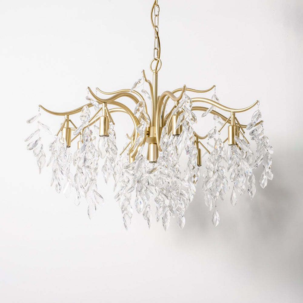 Marilyn Modern Crystal Metal Luxury Chandelier Black Gold Living Room - Cueteks