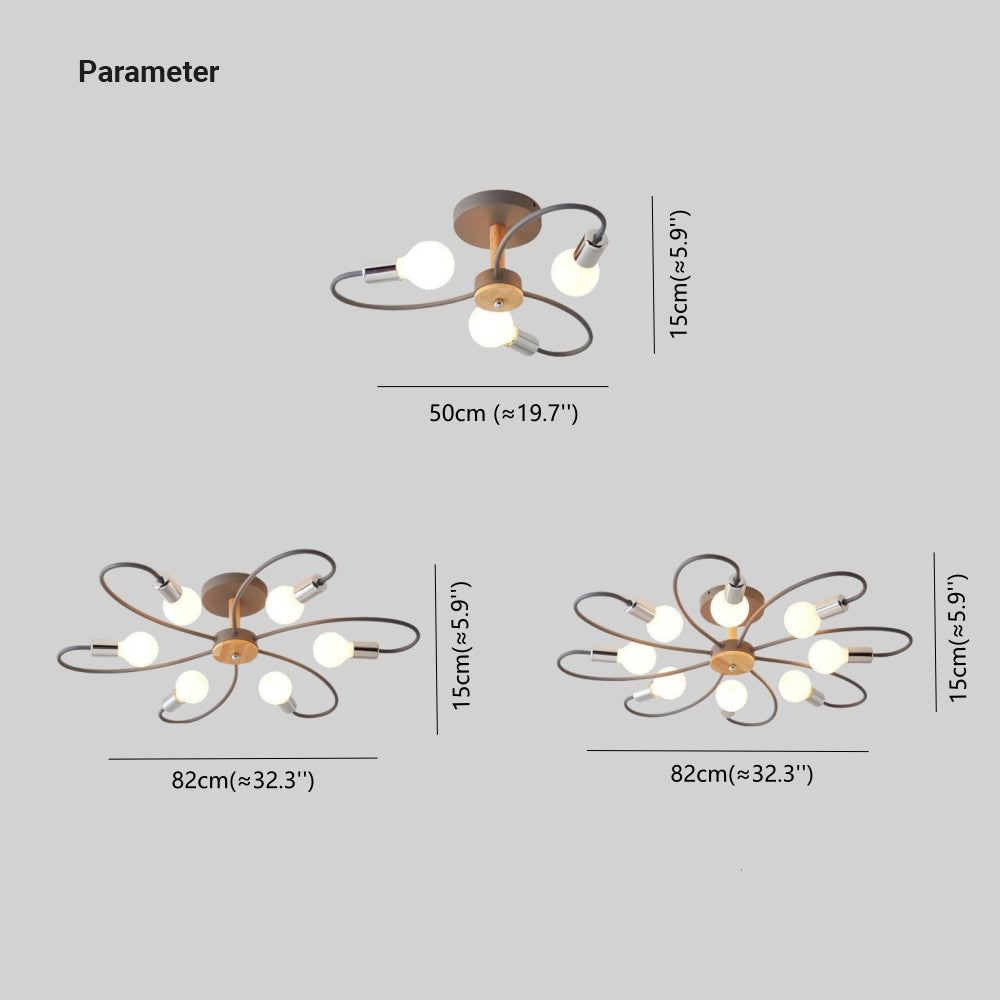 Lacey size chart: three heads 50 cm wide, six or eight heads 82 cm wide, all shown at 15 cm height