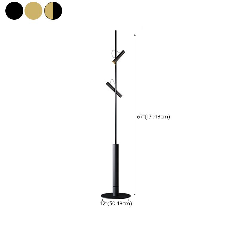 Freja Modern Linear double head Metal Silica Gel Floor Lamp - Cueteks