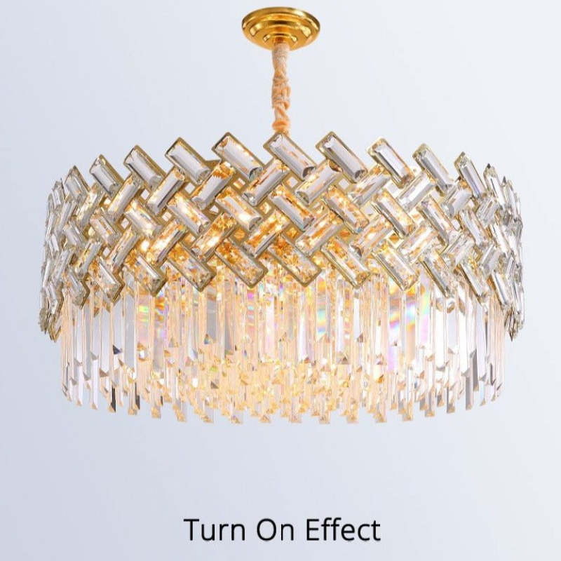 Marilyn Luxury Gold Chandelier, Crystal & Metal - Cueteks