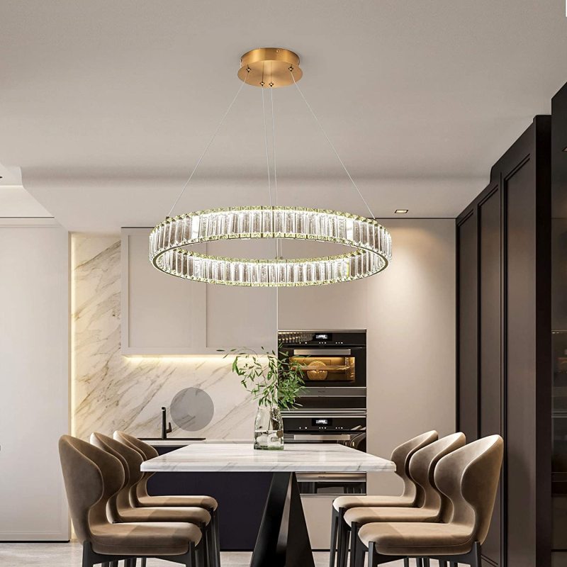 Marilyn Elegant Round Crystal Chandelier, Clear - Cueteks