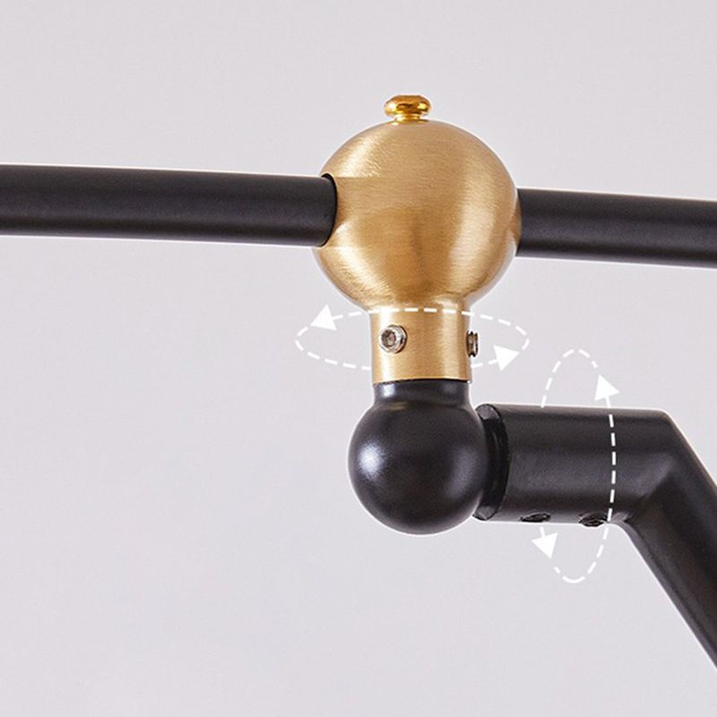 Carins Modern Bowl Linear Metal Glass Floor Lamp,Black /Gold - Cueteks