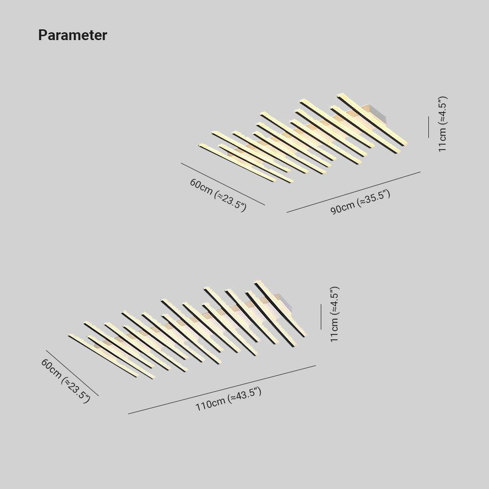 Quinn dimension drawing showing 90 × 60 and 110 × 60 cm layouts, each with an 11 cm height.