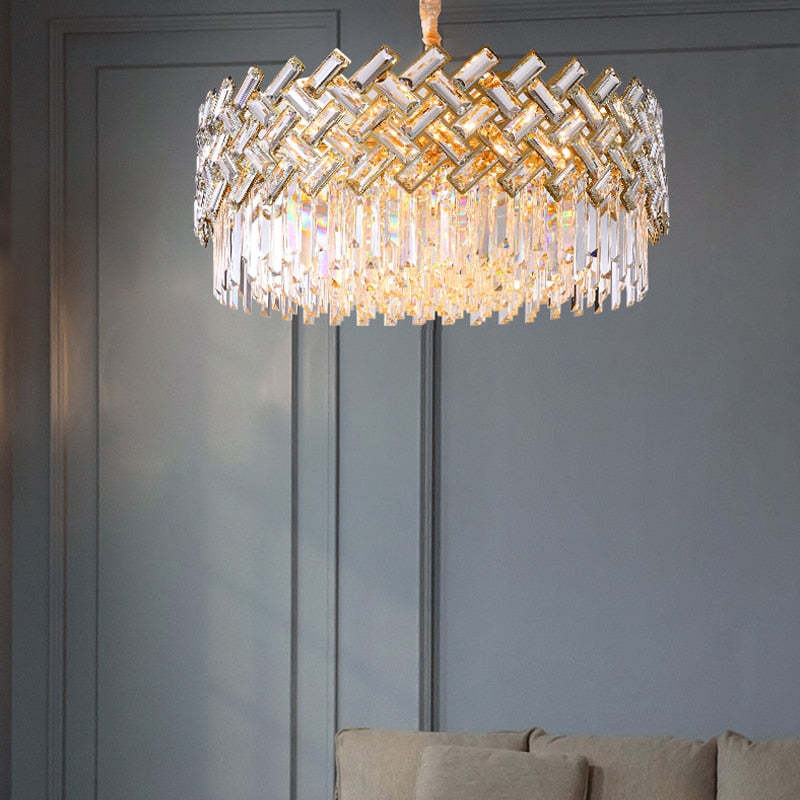 Marilyn Luxury Gold Chandelier, Crystal & Metal - Cueteks