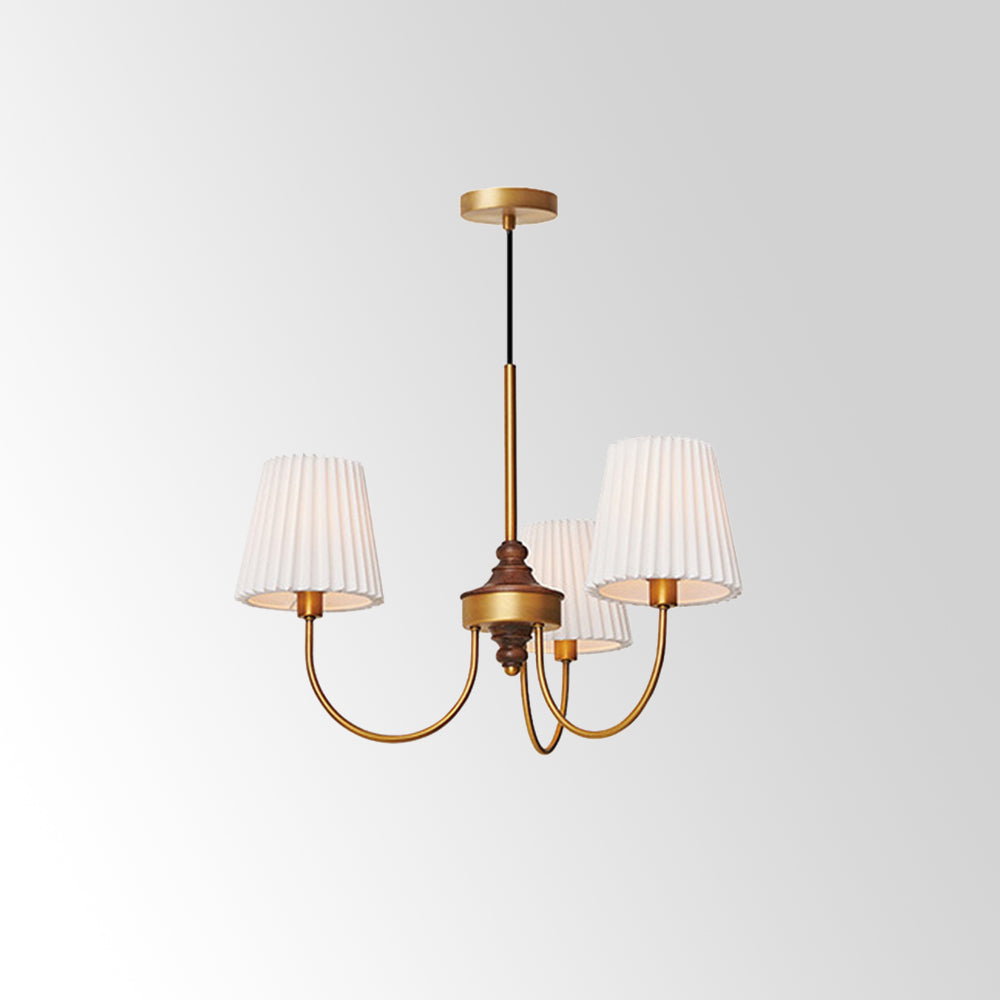 Eryn Modern Retro Metal/Fabric Chandelier, White/Green - Cueteks