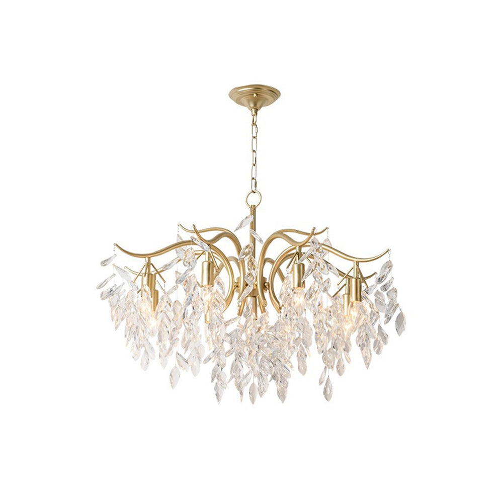 Marilyn Modern Crystal Metal Luxury Chandelier Black Gold Living Room - Cueteks