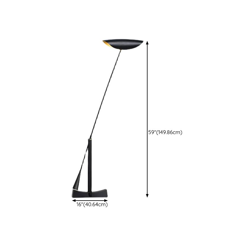 Carins Modern Bowl Linear Metal Floor Lamp,Black - Cueteks
