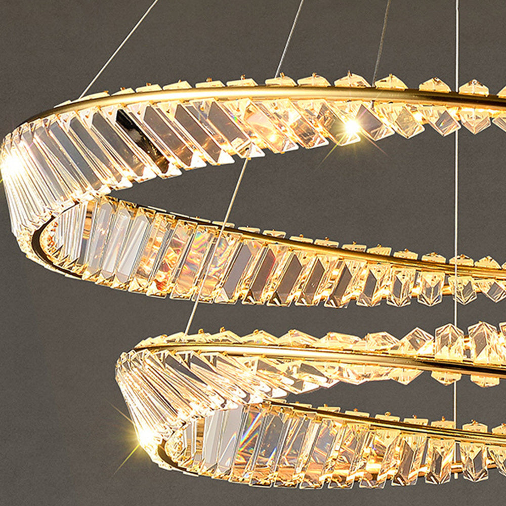 Kirsten Modern Luxury Round Metal/Glass Chandelier, Gold - Cueteks