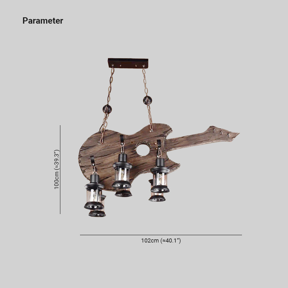 Austin guitar pendant size drawing labelled 102 cm across and 100 cm beside the body