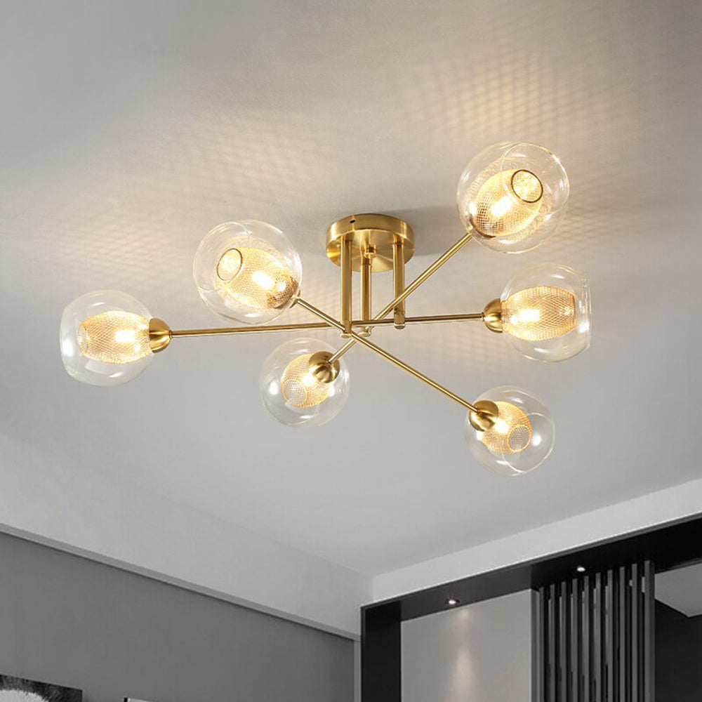 Valentina Industrial Glass Globe Chandelier LED, 6 Style - Cueteks