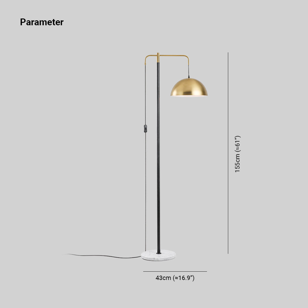 Carins Minimalist Geometric Marble Base/Metal Floor Lamp - Cueteks