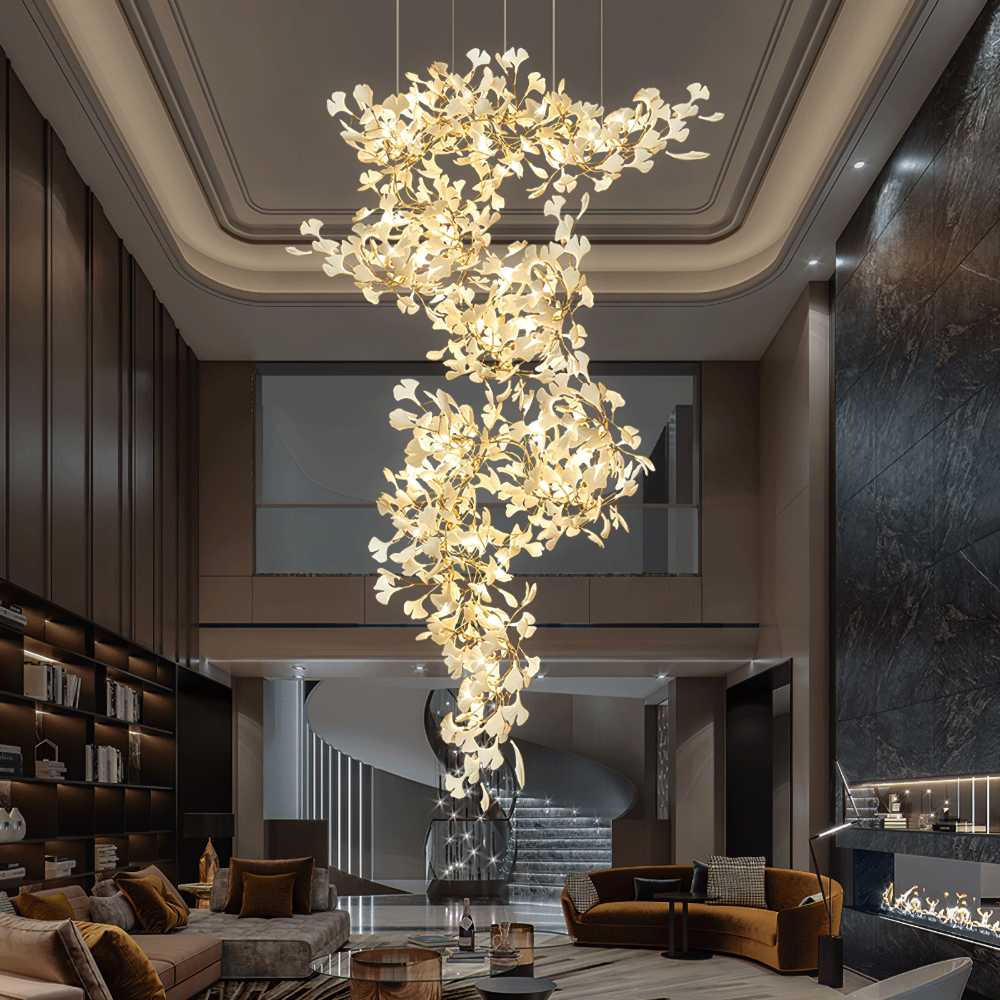 Olivia Modern Leaf Chandelier Metal/Ceramic Bedroom/Living Room - Cueteks