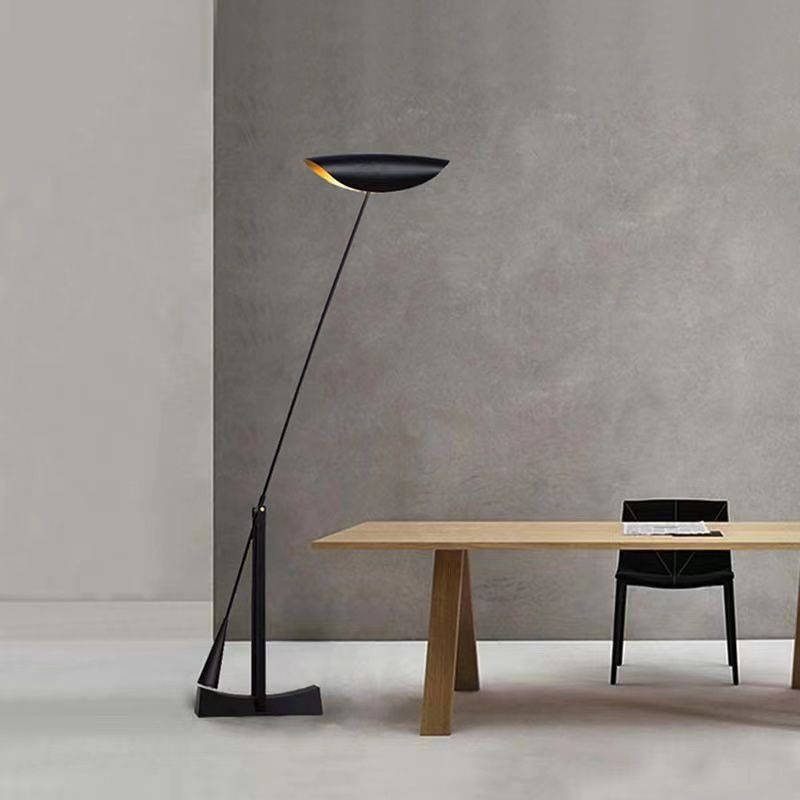 Carins Modern Bowl Linear Metal Floor Lamp,Black - Cueteks