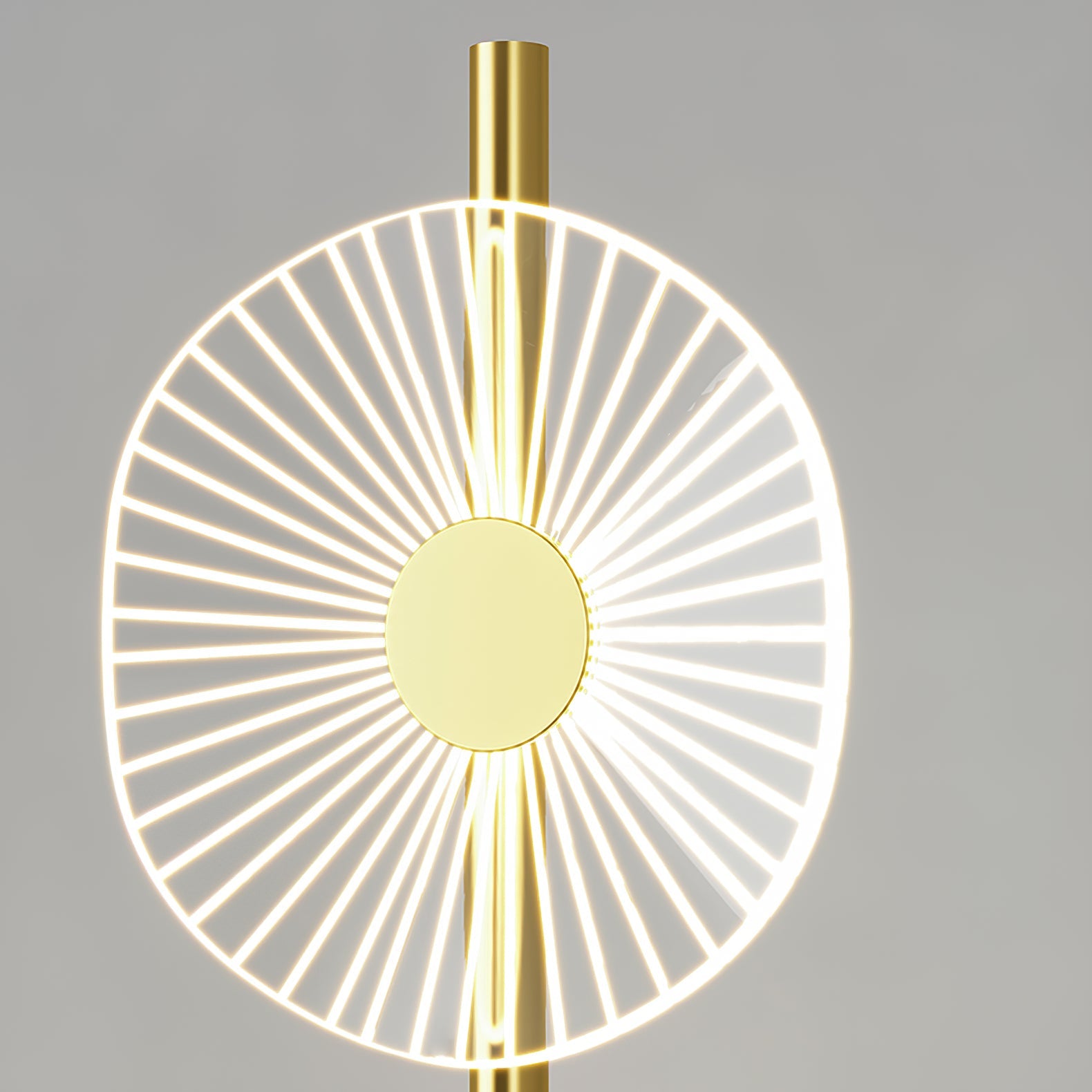 Carins Floor Lamp Creative Circle Modern, Acrylic, White/Gold, Bedroom - Cueteks