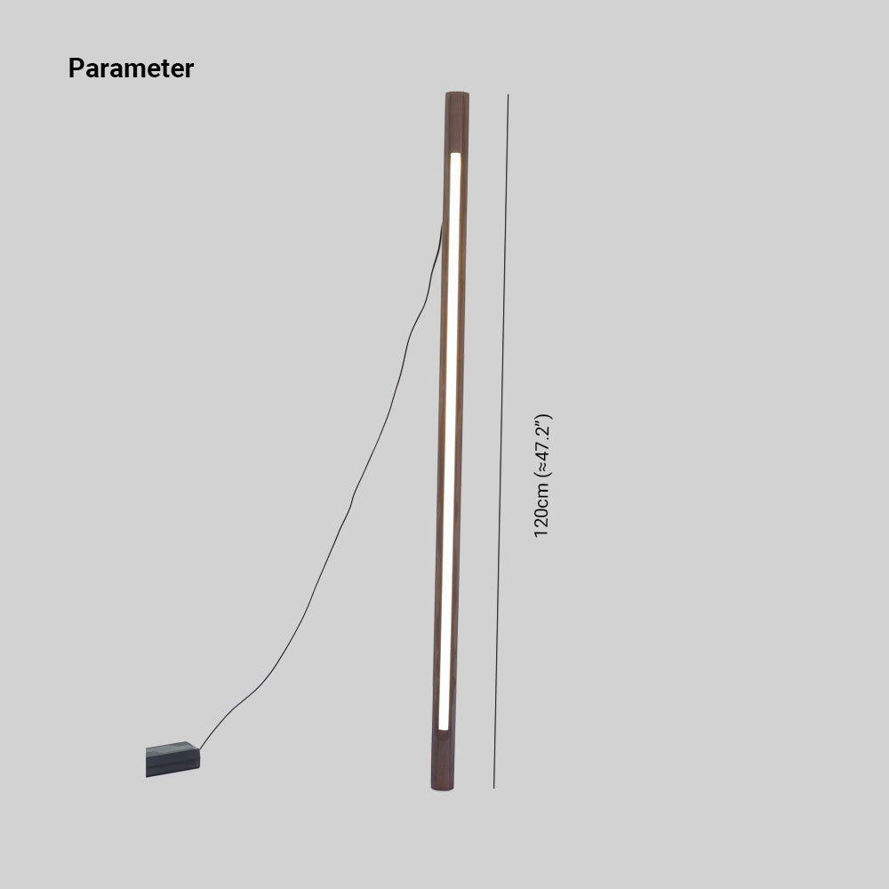 Ozawa Minimalist Linear Floor Lamp, Wood/Acrylic, Living Room - Cueteks