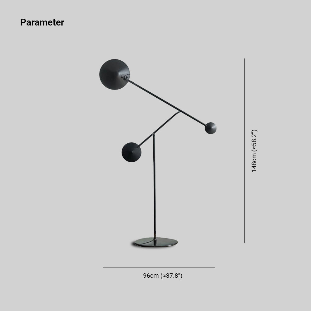 Avi Post Modern Metal Floor Lamp, Black - Cueteks