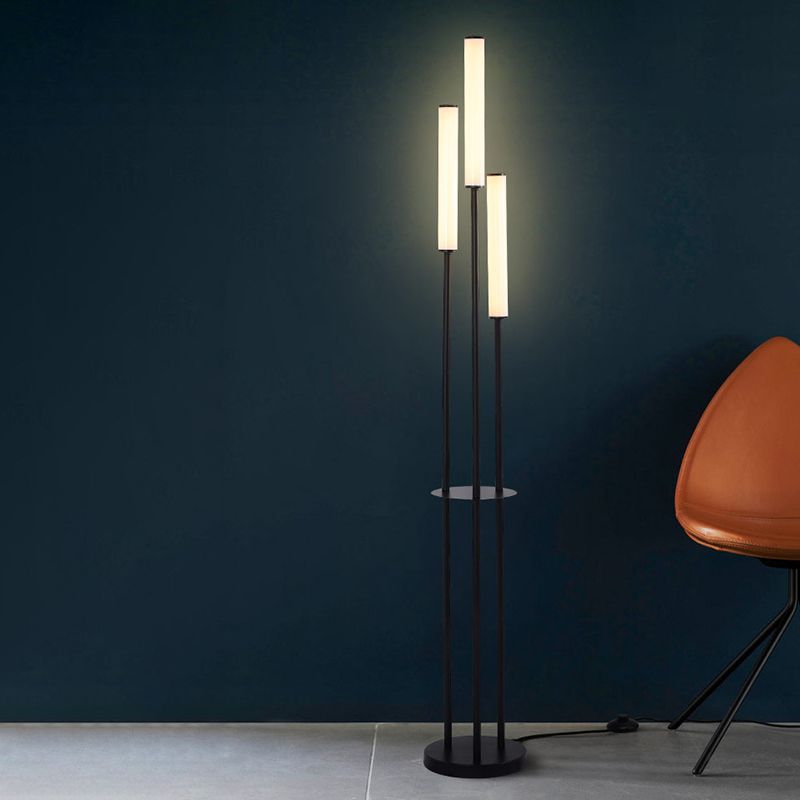 Eryn Modern 3 head Black Metal Arcylic Floor Lamp - Cueteks