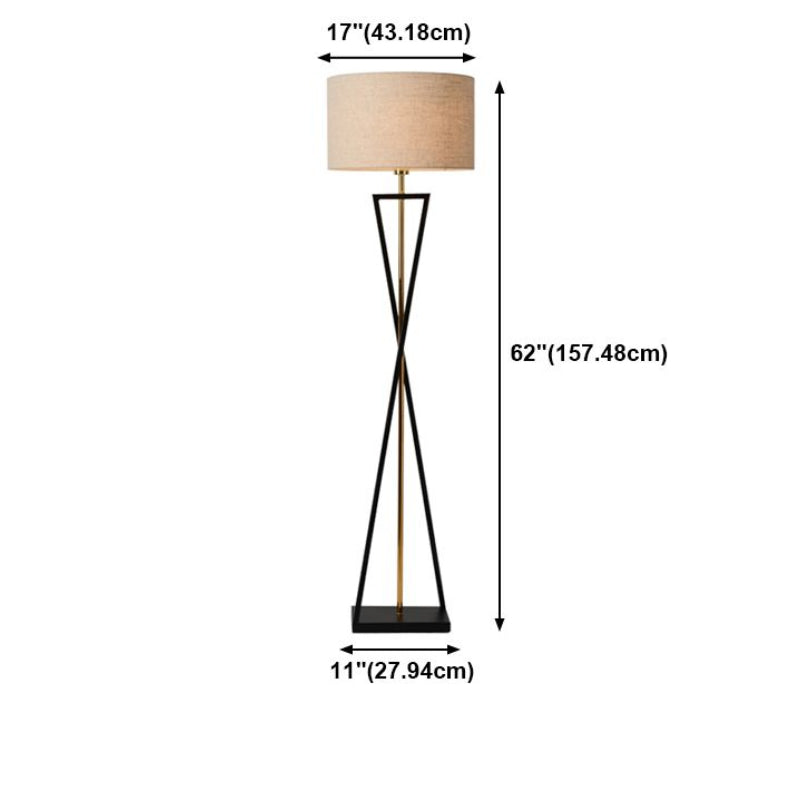 Eryn Retro Cylinder Tripod Metal  Fabric Multi Color Floor Lamp - Cueteks