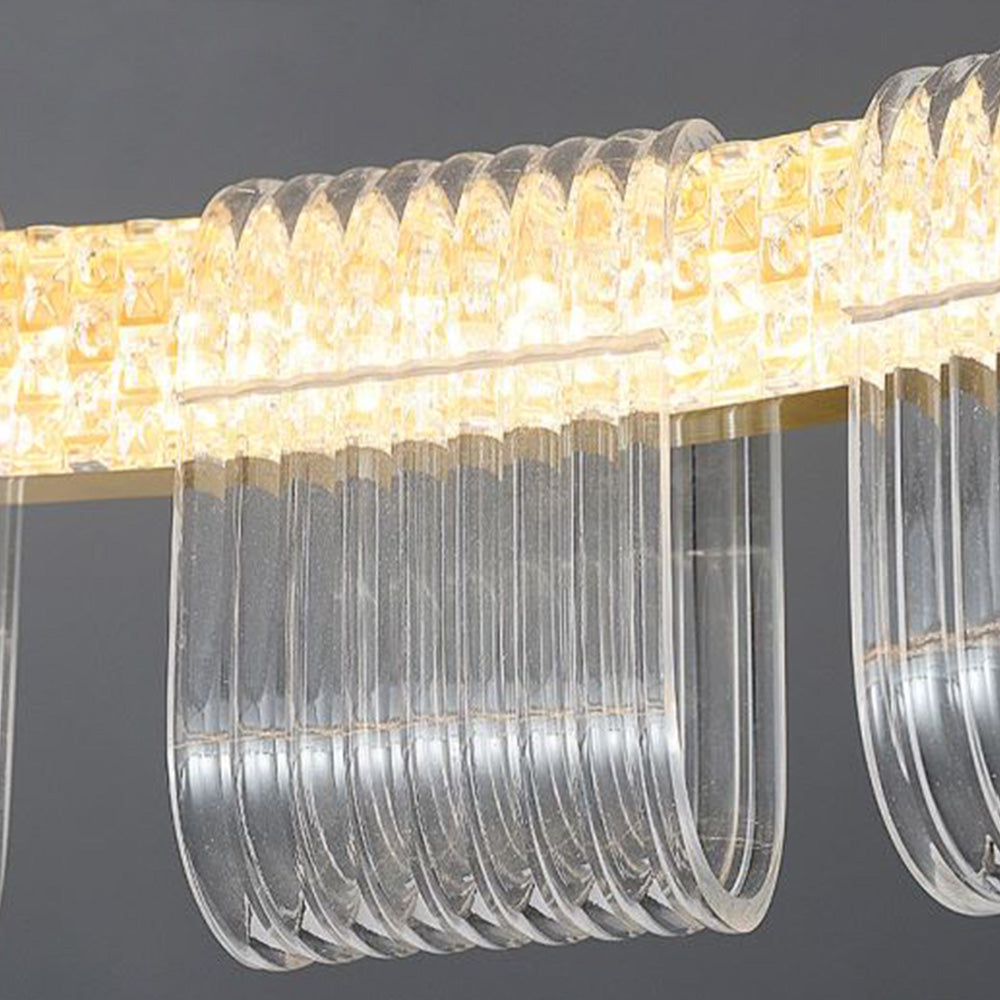 Evette Modern Acrylic Ring Pendant Light, White/Gold - Cueteks