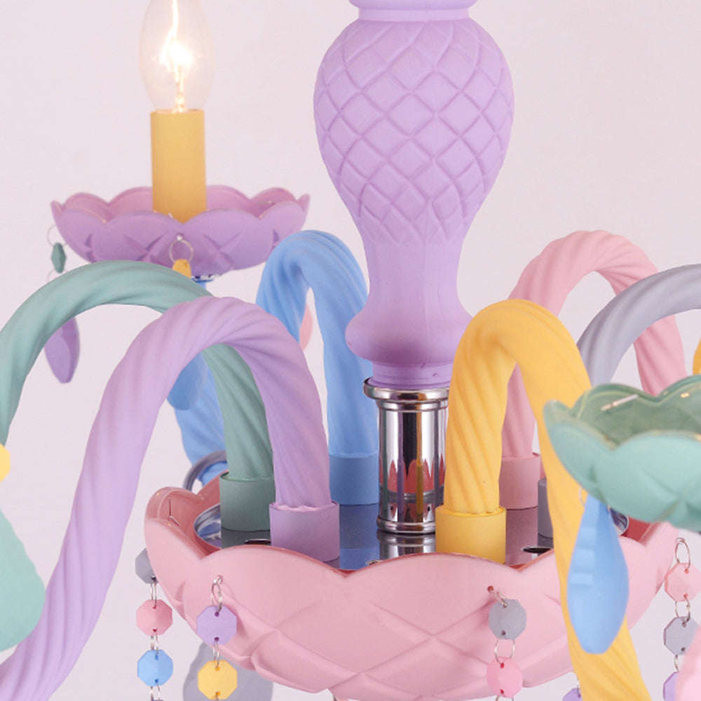 Morandi Modern Metal Colorful Chandelier for Children's Room, Living Room - Cueteks