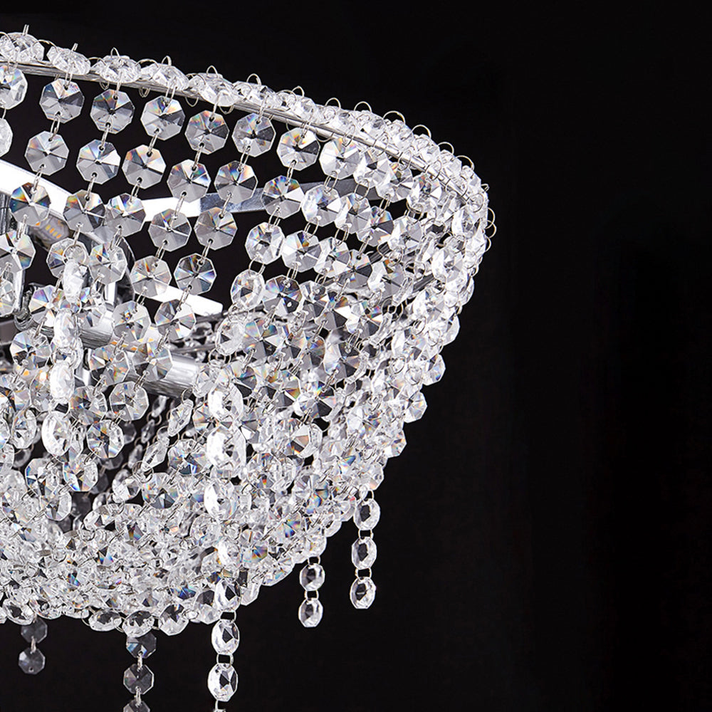 Kristy Luxury Round Crystal Pendant Light for Living Room/Dining Room - Cueteks