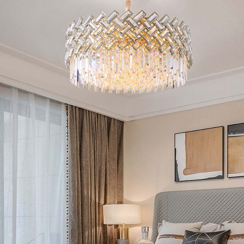 Marilyn Luxury Gold Chandelier, Crystal & Metal - Cueteks